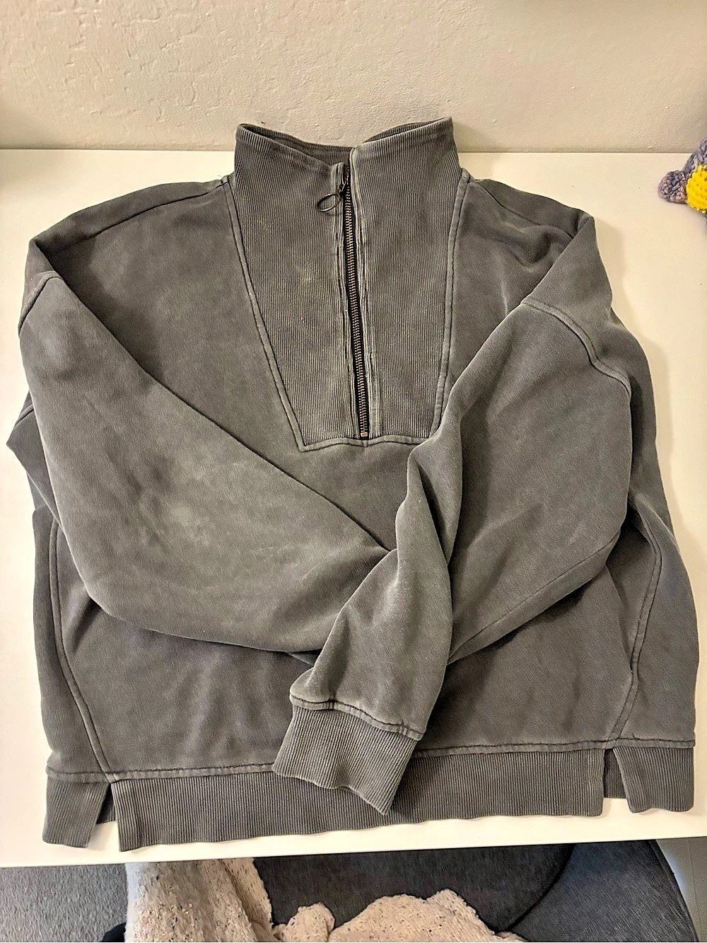 Marine Layer Quarter-Zip Pullover in Gray Size Medium Like New